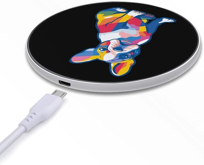 Rainbow Frenchie French Bulldog Wireless Charger Portable Charging Pad | LightweightAll Smartphone