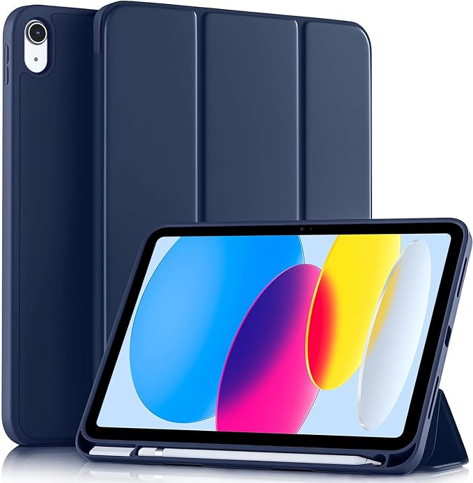 ProElite Smart Case for iPad (A16) 11th/10th Generation (2025/2022) Auto Sleep/Wake Cover Left Side Pencil Holder Soft Flexible Case Recoil Series - Black