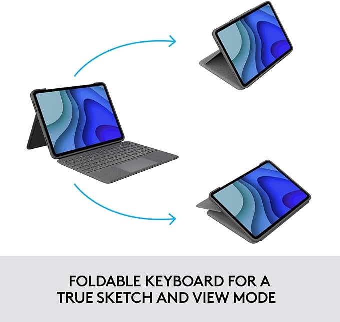 Logitech Folio Touch iPad Keyboard Case with Trackpad and Smart Connector for iPad Pro 11-inch (1st, 2nd, 3rd Generation) – Grey (Renewed)