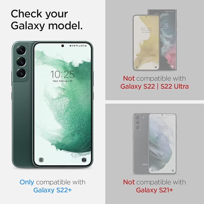 Spigen GlasTR EZ FIT Tempered Glass Screen Protector for Galaxy S22 Plus | 9H Hardness Tempered Glass Easy Installation Kit Case-Friendly Crystal Clear Touch Responsive Oleophobic Coating