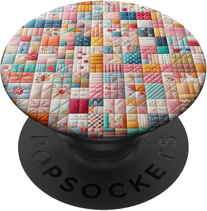 Cute Quilt Block Pattern Art Style PopSockets PopGrip for MagSafe