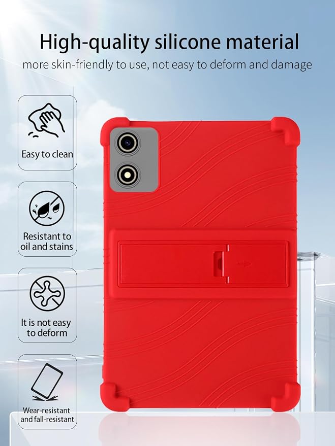 for YLEEBG P30 Android 15 Gaming Tablet10.1 2.5K Ultra Clear Display Tablet Model CaseUYRUREL Soft Silicone Adjustable Stand Cover Lightweight Kids FriendlyBlack.