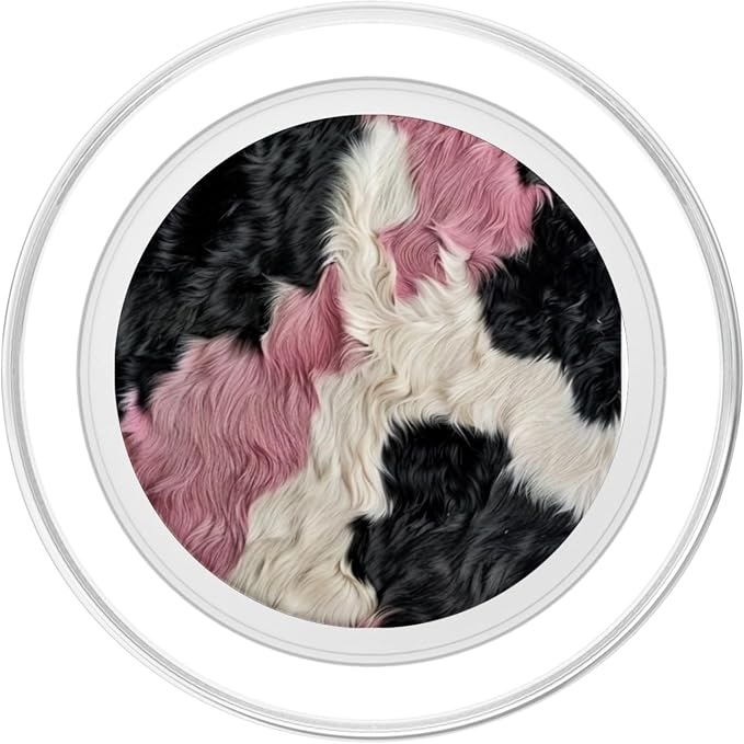 Cow Print Cowhide Pink Cool Moo Farm Animal Lovers PopSockets PopGrip for MagSafe