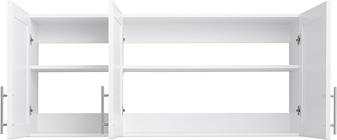 Prepac Elite 54" W Wall Cabinet with Panel Doors, White Storage Cabinet, Bathroom Cabinet, Pantry with 1 Adjustable Shelf 12.75" D x 54" W x 24" H, WSUR-1004-1