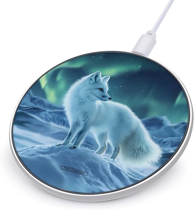 Foxes Winter Wildlife Wireless Charger Portable Charging Pad | LightweightAll Smartphone