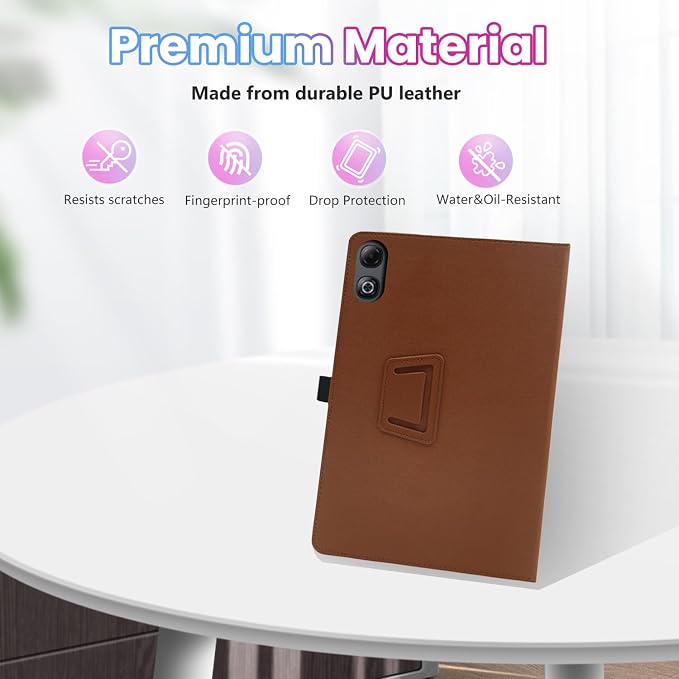 Case for DOOGEE Tab G6 Max 13.4-Inch TabletShockproof PU Leather Cover with Hand Strap Two-Fold StandCompatible with Tab G6 Max 13.4 Android Tablet (Black)