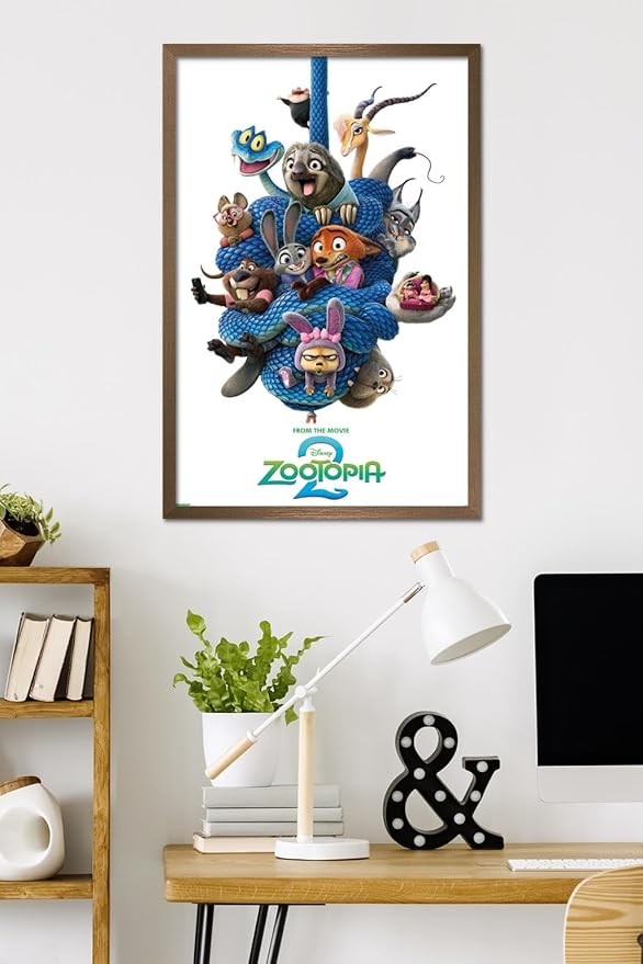 Disney Zootopia 2 (2025) - Group One Sheet Wall Poster, 34L" x 22.4W", Bronze Framed Version