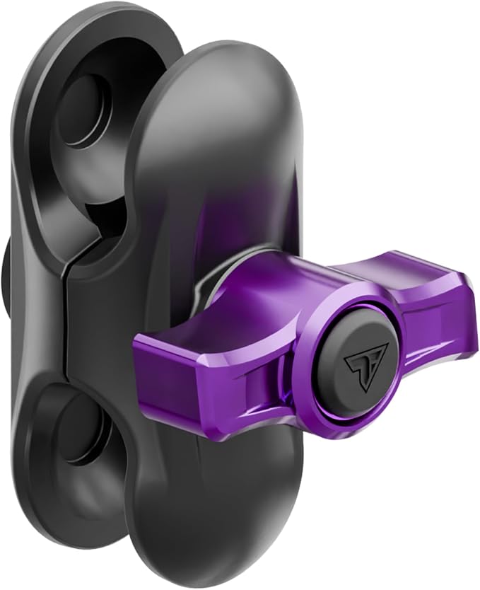 2 Long Metal 20mm Ball and Socket Arm | Tackform DuraLock 20 Series | Dual 20mm Sockets with Optional Anti-Theft Knob | Black