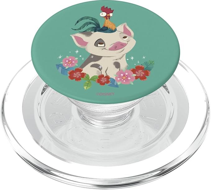 Disney Moana Pua and HEI HEI Floral Portrait PopSockets Adhesive PopGrip