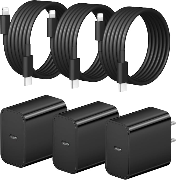 iPhone Charger Fast Charging 3+3Pack 20W USB C Charger with Lightning Cable | For iPhone 14/13/12/11/Pro/Pro Max/Mini/Xs Max/XR/X iPad