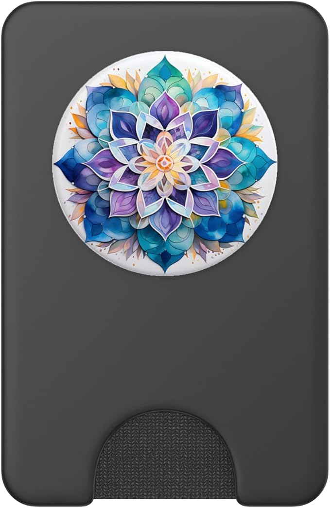 Colorful Mandala Purple Blue Watercolor Design PopSockets PopGrip for MagSafe