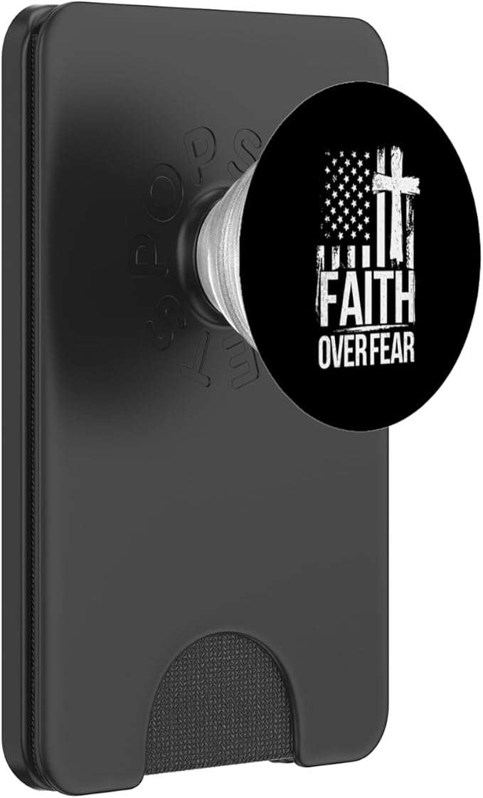 Christian Patriotic Faith Over Fear Christmas Design PopSockets PopWallet for MagSafe