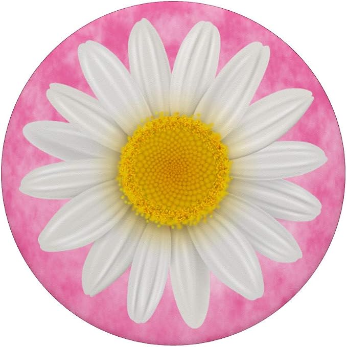 Cute Daises White Flower Daisy On Pink Background PopSockets PopGrip: Swappable Grip for Phones &amp Tablets