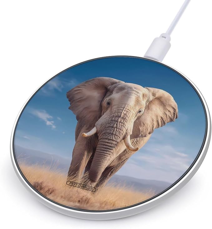 Elephant Wireless Charger SlimWireless Charging Pad Anti-Slip Charger Mat for Men Women