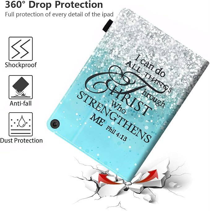 Case for All-New Amazon Kindle Fire HD 8/Fire HD 8 Plus Tablet (12th/10th Generation 2022/2020 Release) - Premium PU Leather Cover with Auto Sleep Wake Bible Verse Jeremiah 29:11