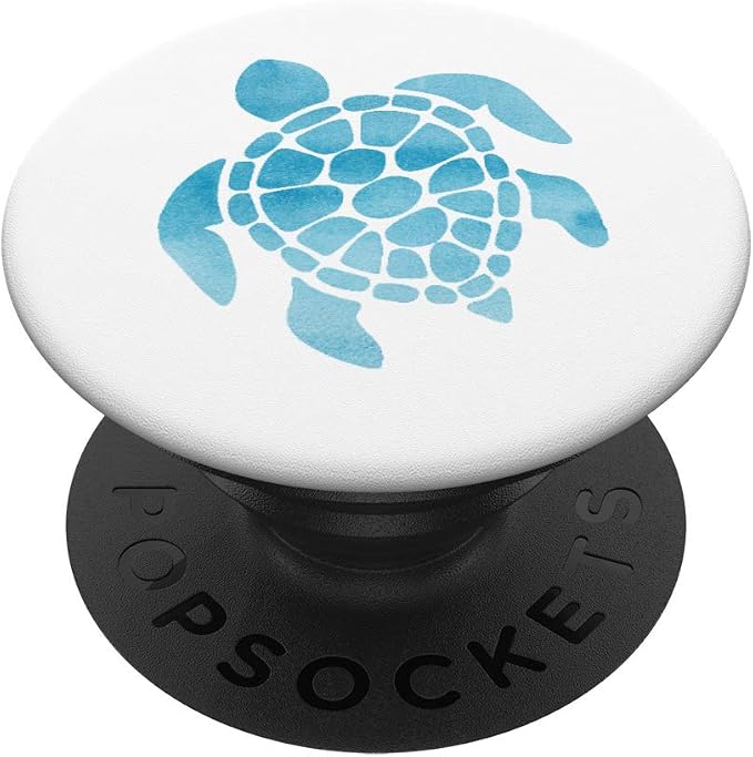 Colorful watercolor Sea turtle designs Blue PopSockets PopGrip: Swappable Grip for Phones &amp Tablets