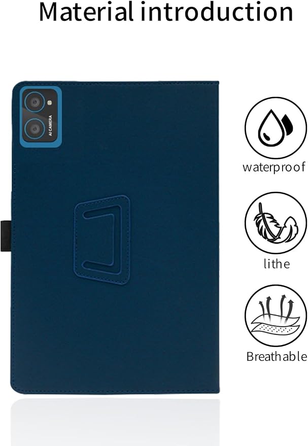 for AWOW UTBook_14 Android 10 inch Tablet CaseFolding Stand Protective Cover with Pencil Holder and Wrist StrapFull Protection Premium PU Scratch Resistant(Black)