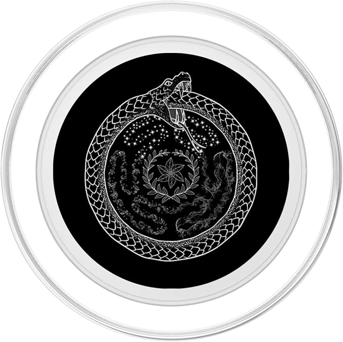 The Ghoulish Garb Hecate's Wheel Ouroboros Goddess of Witchcraft PopSocket Adhesive Phone Grip for Smartphones (iOS and Android) - Black