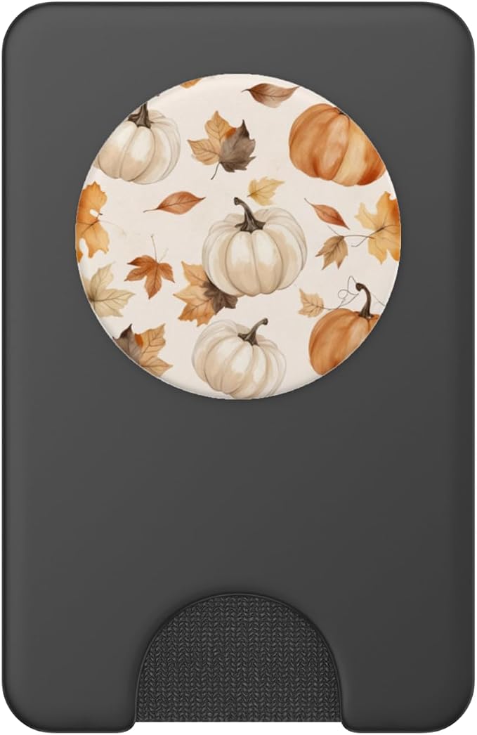 Cute Fall Pumpkin and Leaf Pattern Autumn Design PopSockets Adhesive PopGrip