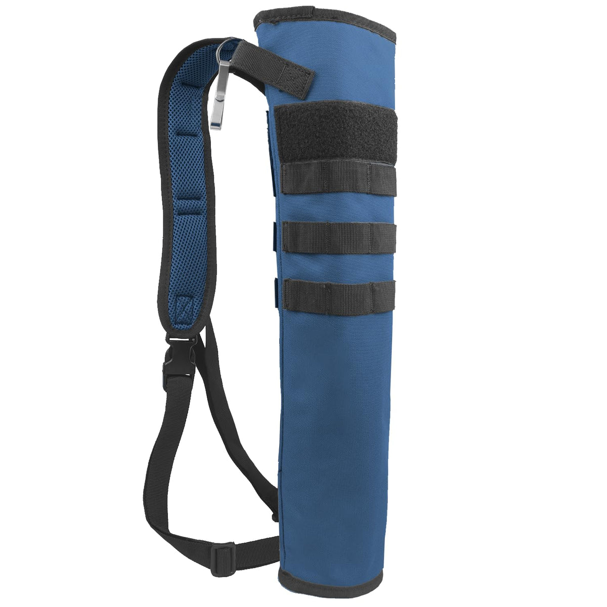 KRATARC Archery Lightweight Back Arrow Quiver Dual Use Foldable Compact Hip Arrows Bag with Molle System Hanged for Target Shooting (Blue, Hold 18~24 arrows