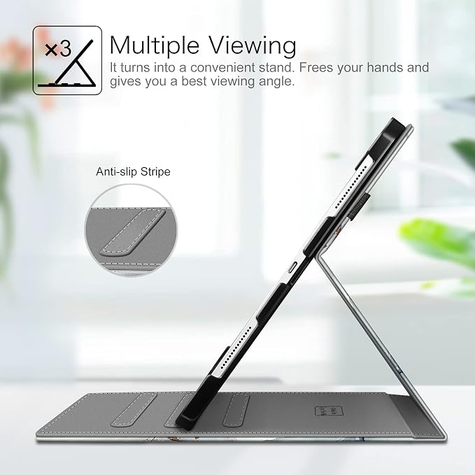 Fintie Multi-Angle Folio Case for iPad Pro 12.9 6th/5th/4th/3rd Generation | Multiple Viewing Angles Pencil Holder &amp Storage Pocket Drop Protection Pencil Charging Auto Sleep/Wake Blooming Hi