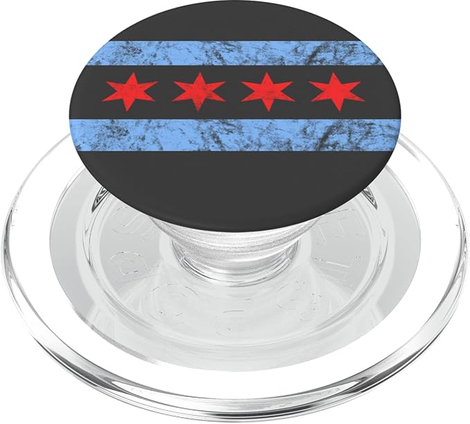 USA Illinois Weathered City Of Chicago Flag PopSockets Adhesive PopGrip