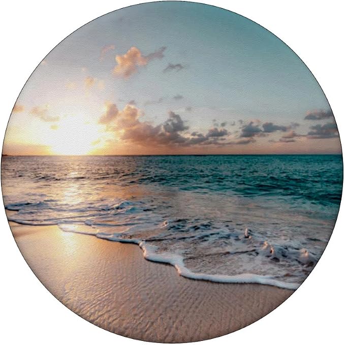 Beach Ocean Sunset Wave - Tropical Sand PopSockets Adhesive PopGrip