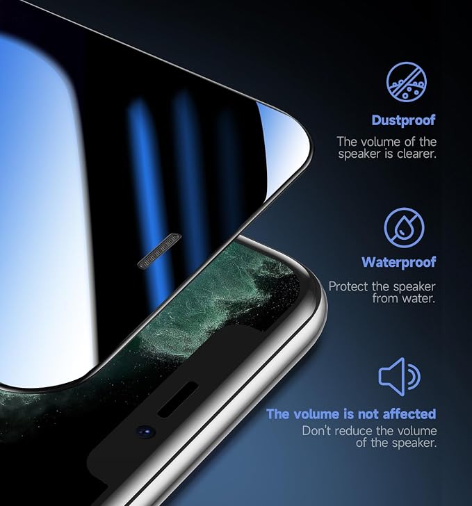 MAGIC JOHN 2 Pack for iPhone 11 Pro Max 6.5 inch Privacy Glass Screen Protector Auto Dust-Elimination Installation Bubble Free Easy Installation
