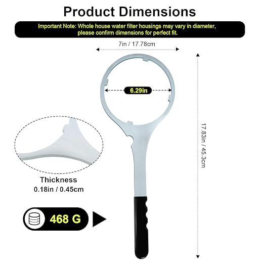 Whole House Water Filter Wrench 6.29 in, Compatible