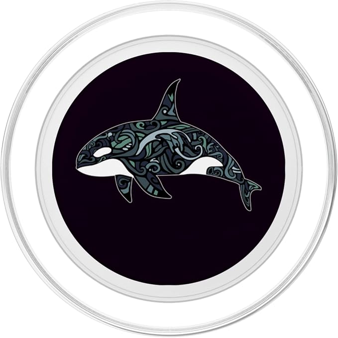 Killer Whale Orca with Waves PopSockets Adhesive PopGrip