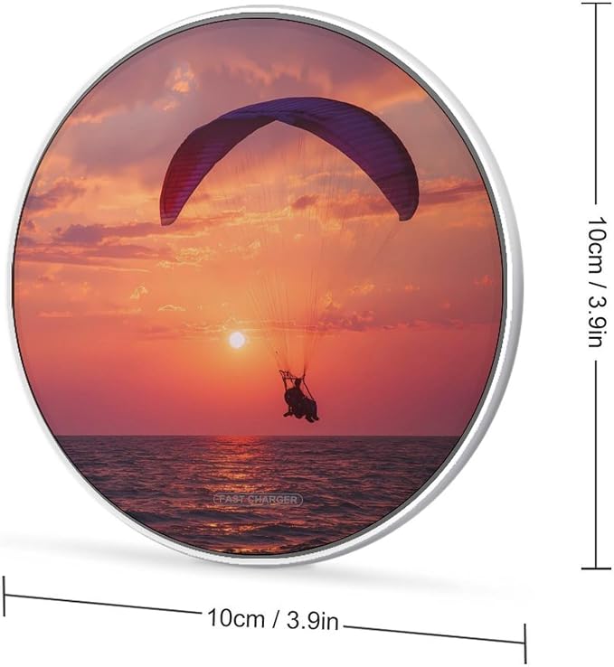 Skydiving Red Sunset Sea Wireless Charger SlimWireless Charging Pad Anti-Slip Charger Mat for Men Women