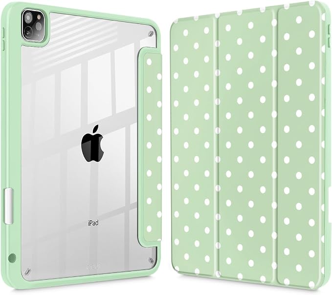 Tuiklol for iPad Pro 11 Inch 4th / 3rd / 2nd / 1st Gen (2022 2021 2020 2018) Case -Built-in Pencil Holder Shockproof Cover Clear Transparent Back Shell with Auto Wake/Sleep Black Flower