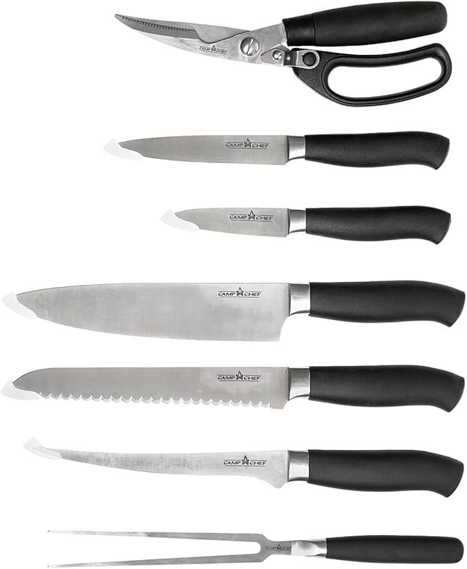Camp Chef Professional Knife Set, 9-Piece, Black