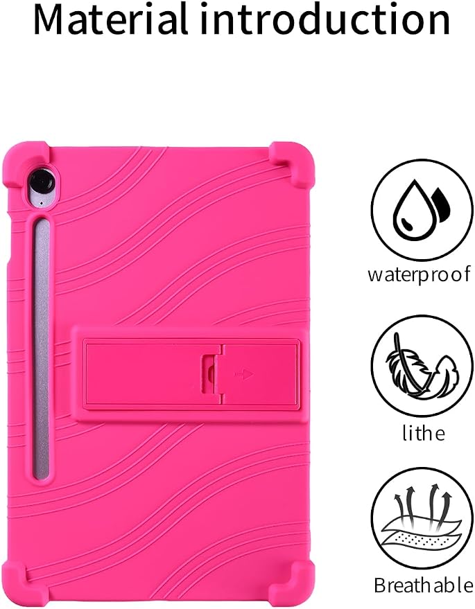 for Samsung Galaxy Tab S10 FE 11 Inch Tablets CaseBOVUGAC Soft Silicone Adjustable Stand Shockproof Kids Friendly for 10 Inch Tablets(Black)