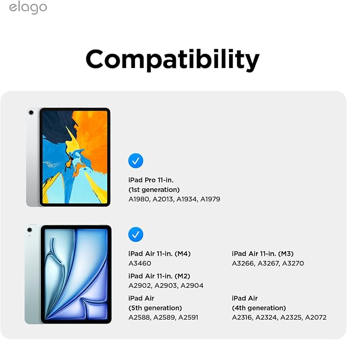 elago Case for iPad Air 11(M4 M3 M2) 5th 4th / Pro 11(1st) - iPad Case with Magnetic Attachment to Metal Compatible with Apple Pencil and elago’s Pencil case (Blue)