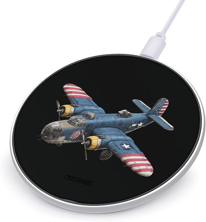 USA Bomber Plane Wireless Charger Portable Charging Pad | LightweightAll Smartphone