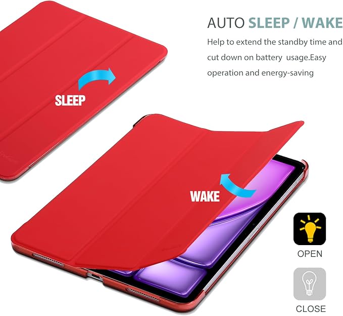 ProCase Smart Case for iPad Air 11-inch M4/M3/M2 &amp Air 10.9 5th/4th Gen | Hard Back Cover with Auto Sleep/Wake Slim Lightweight Case for iPad Air 11 2026/25/24 &amp 10.9 2022/2020-Aqua