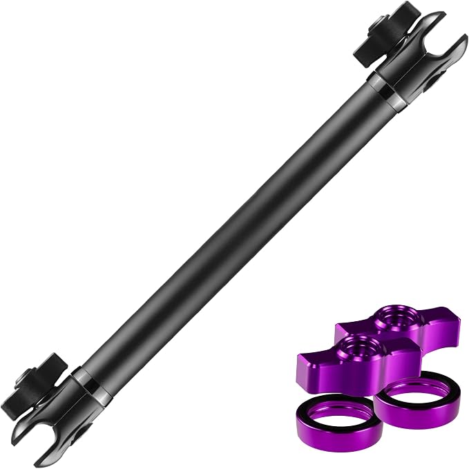 Tackform 10 Long 20mm Ball and Socket Arm DuraLock 20 Series Aluminum Tube Arm | Dual 20mm Sockets and Optional Anti-Theft Knobs | Black