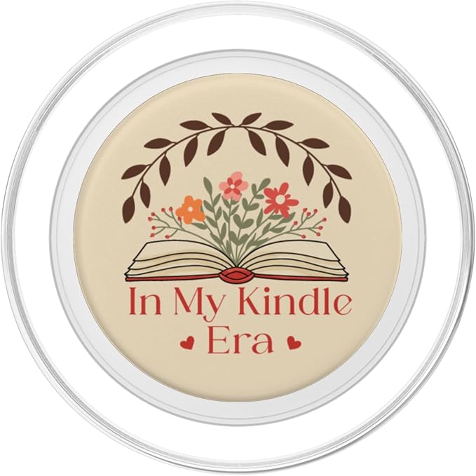 in My Kindle Era Botanical Flowers Book Lover PopSockets Adhesive PopGrip