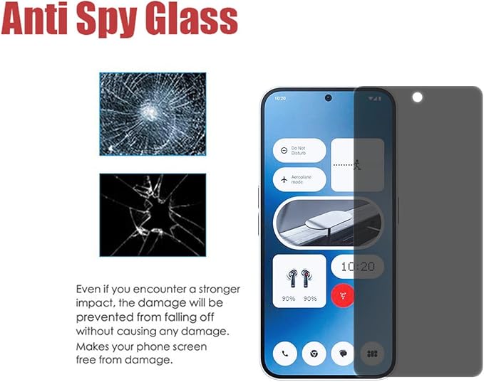 Privacy Screen Protector for Nothing Phone (2a) [2-Pack] Anti-Spy Tempered Glass Anti-Scratch Protective Glass for Nothing Phone 2a 6.7