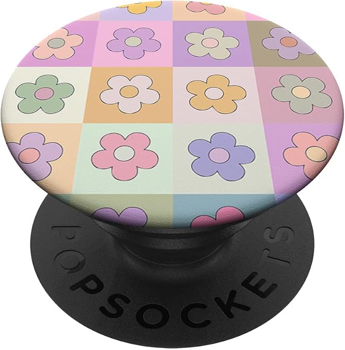 Danish Pastel Aesthetic Retro Daisy Flower Pattern PopSockets Standard PopGrip