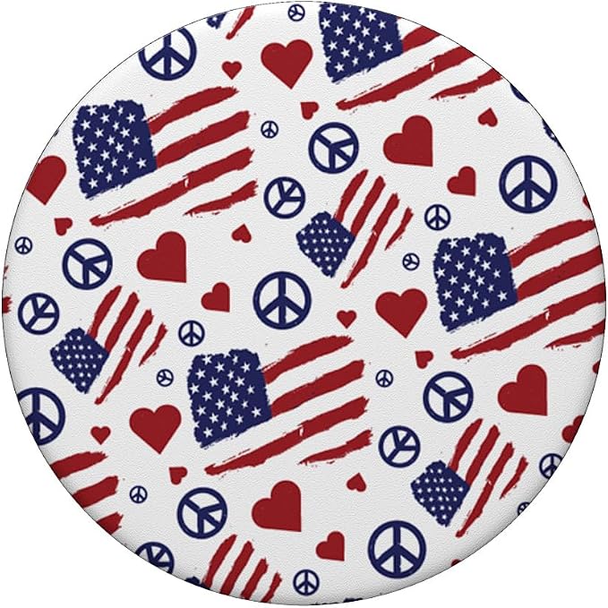 iCreate Peace Love America PopSockets Stand for Smartphones &amp Tablets PopSockets PopGrip: Swappable Grip for Phones &amp Tablets PopSockets Adhesive PopGrip