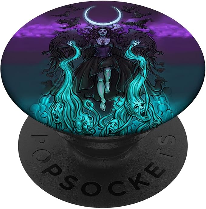 The Morrigan Death Tarot Card Gothic Pagan Witch Triple Moon PopSockets Adhesive PopGrip