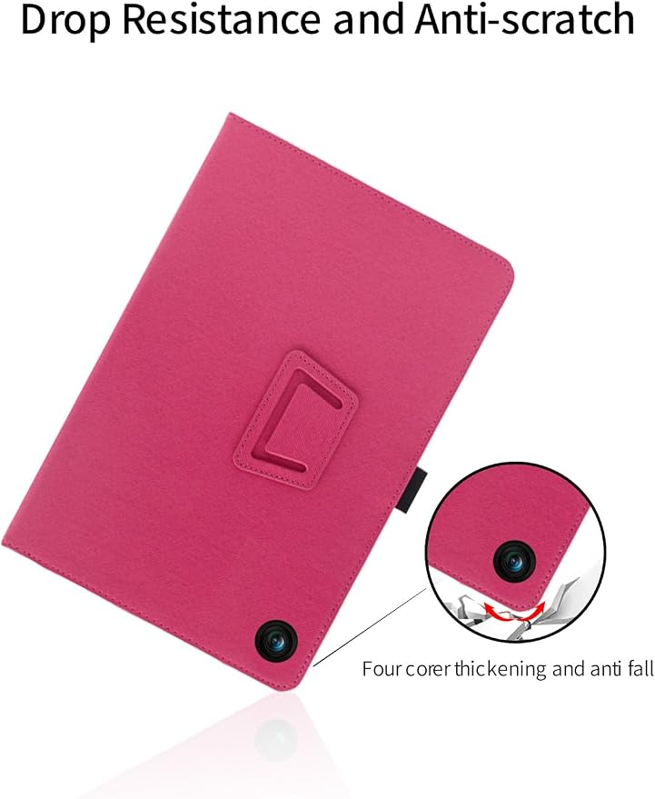 for Lenovo Tab One 8.7 Inch Android Tablet CaseBOVUGAC Folding Stand Protective Cover with Pencil Holder and Wrist StrapFull Protection Premium PUScratch Resistant(Black)
