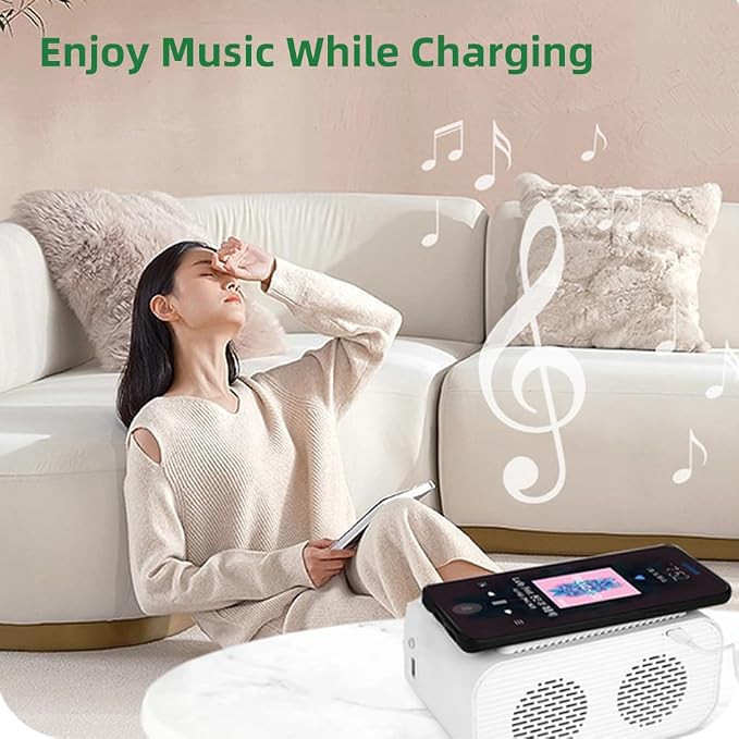 IHAO 3in1 Multifunctional Foldable Wireless Charging Station with LED Ambient Night Light Fast QC3.0 Charger for Phone iWatch Headphone Space-Saving Auto-Shutoff &amp Overcharge Protection-Black