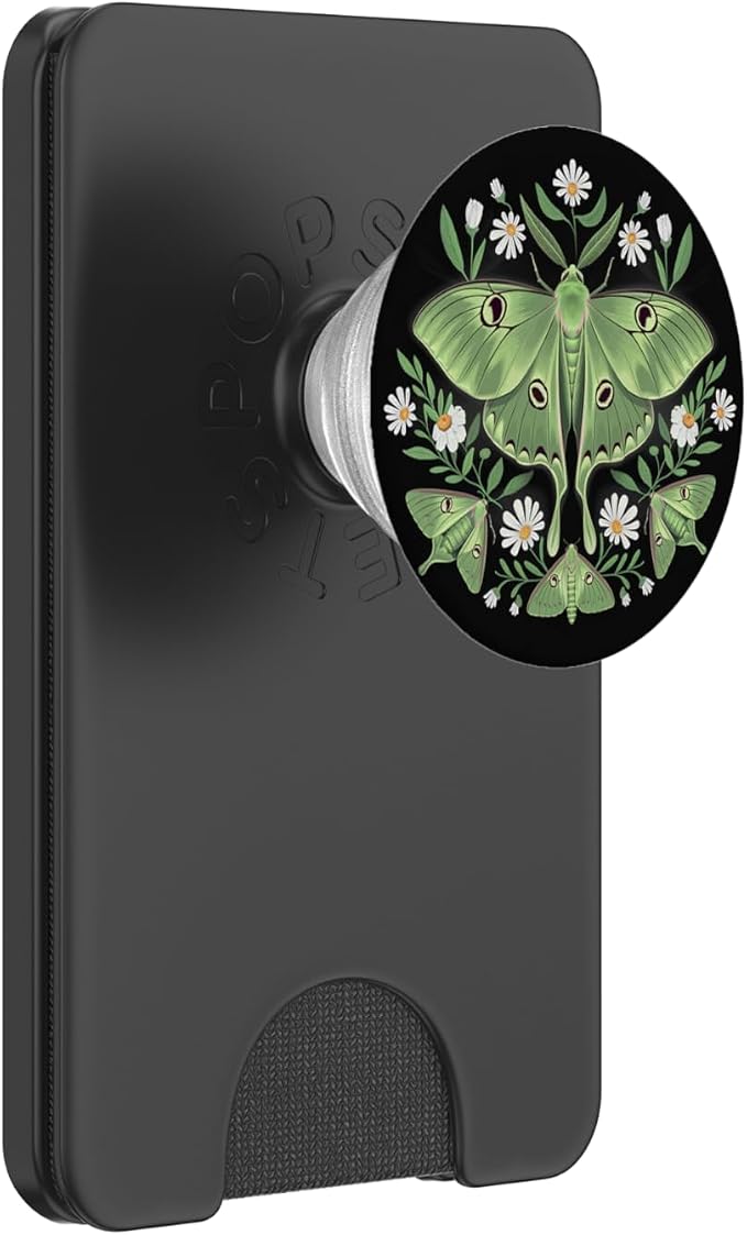 Luna Moth &amp Wildflowers – Vintage Botanical Biology Design PopSockets Adhesive PopGrip