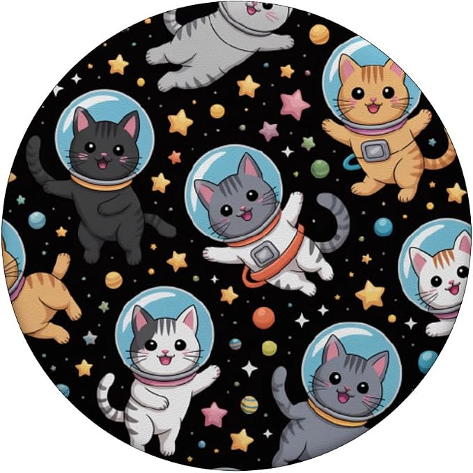 Space Planets Feline Animal Pet Kawaii Cat Astronaut PopSockets PopWallet for MagSafe