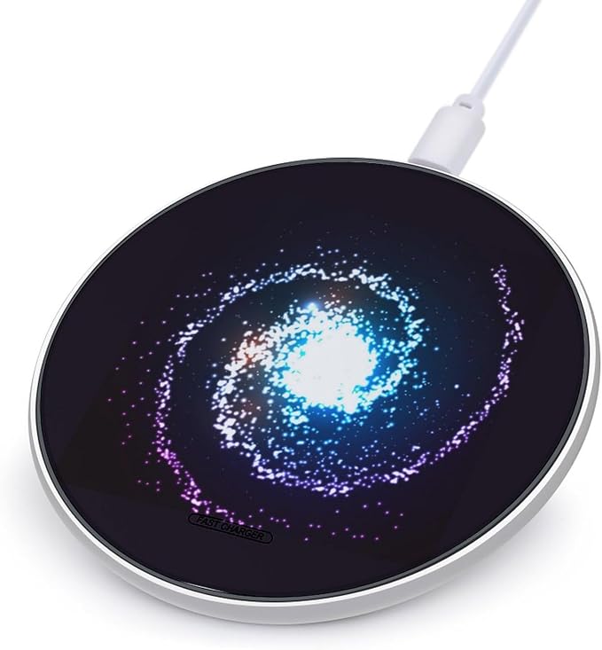 Space Galaxy Nebula Vortex Phone Wireless Charger Fast Wireless Charging Pad for Home Work