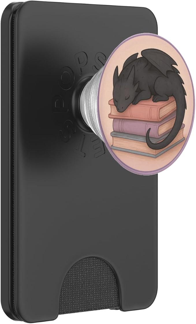 Curled Up with A Good Book Dragon Design PopSockets PopWallet for MagSafe