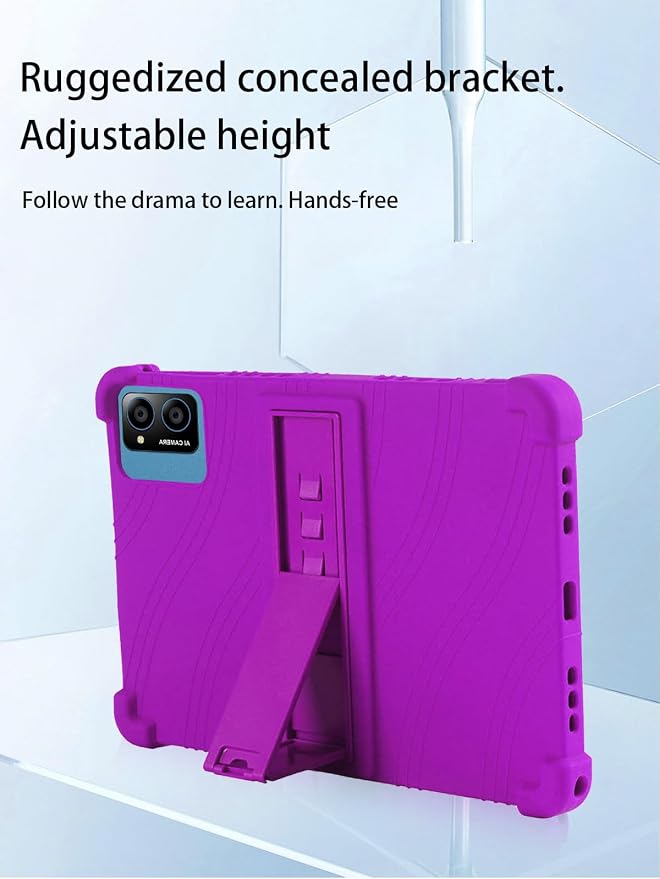 for TabneraX UTbook Android 15 Gaming Tablet10 2.5K Ultra Clear Display Tablet Model CaseSoft Silicone Adjustable Stand Cover Lightweight Kids FriendlyBlack.